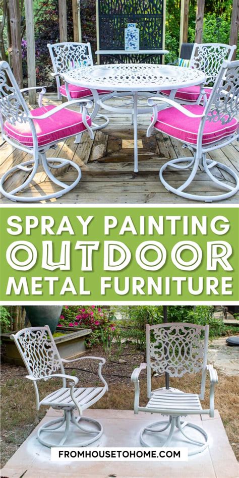 How To Paint Metal Patio Furniture - From House To Home