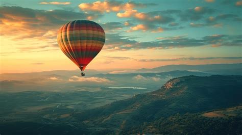Premium AI Image A Hot Air Balloon Floating In The Air