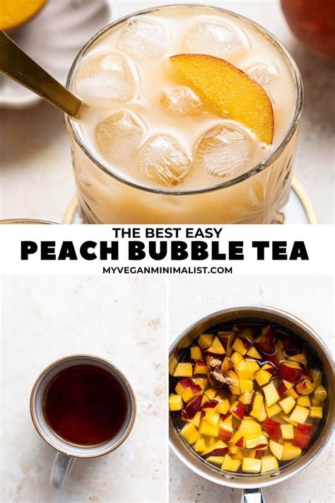 Peach Bubble Milk Tea - Boba - My Vegan Minimalist