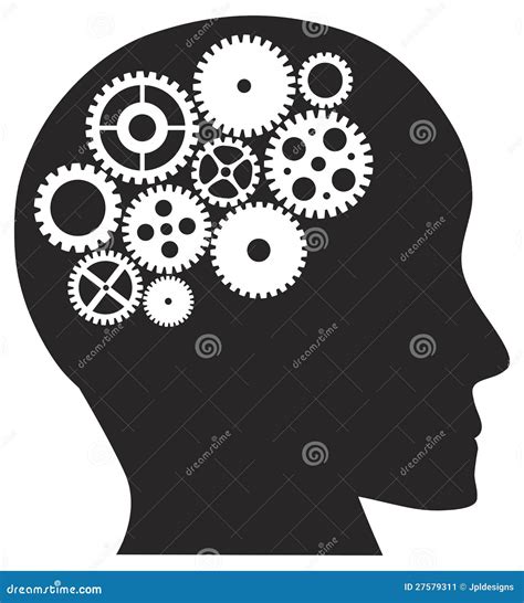 Human Head With Mechanical Gears Illustration Stock Image Image 27579311