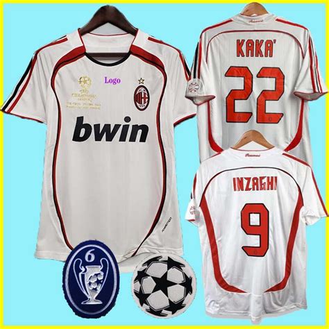 Ac Milan Away Manga Corta Larga Kaka Ronaldo Retro