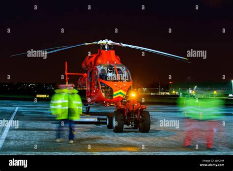 Ambulance Helicopter At Night