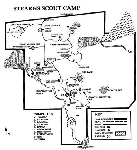 Map To Stearns Scout Camp