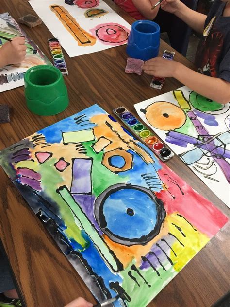 Mrs Harris Art Room Kandinsky Abstract Glue Painting 1st Grade Art