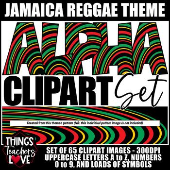 Alphabet Clipart Set - Letters, Numbers, Symbols - JAMAICA REGGAE SET 4 ...