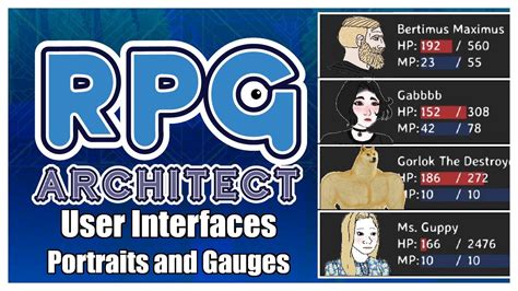 RPG Architect Tutorial User Interfaces Portraits And Gauges YouTube