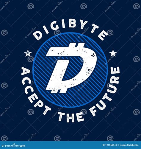 DGB Cryptocurrency Coin Sign Digibyte Accept The Future Emblem Or