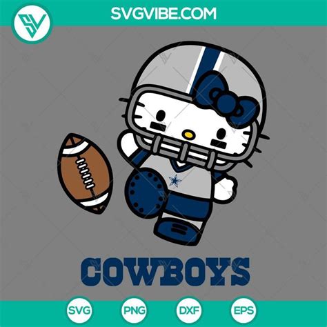 Hello Kitty Dallas Cowboys SVG File PNG EPS DXF Files - SVG Vibe en 2024