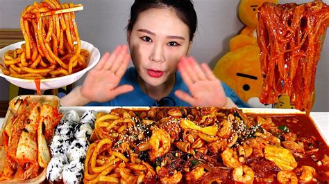 Sub 코스트코 낙곱새 당면사리 우동사리 주먹밥 먹방 Mukbang Youtube