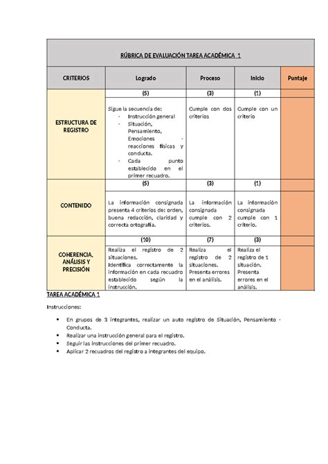 R Brica Ta Observaci N Y Entrevista R Brica De Evaluaci N Tarea