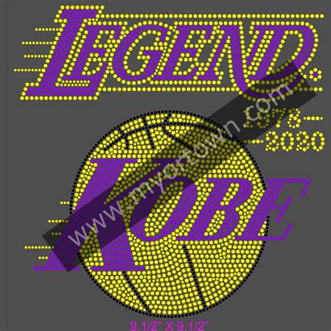 Legend Kobe Bryant Iron On Rhinestud Rhinestone Hot Fix Rhinestone Transfer