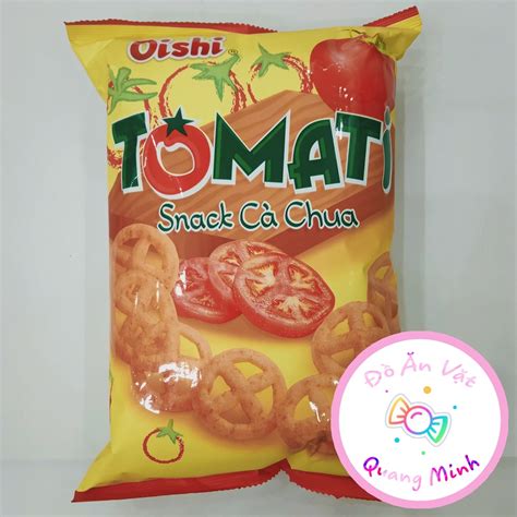 Bim bim Oishi Snack cà chua Tomati gói siêu to khổng lồ 68g giòn sụn