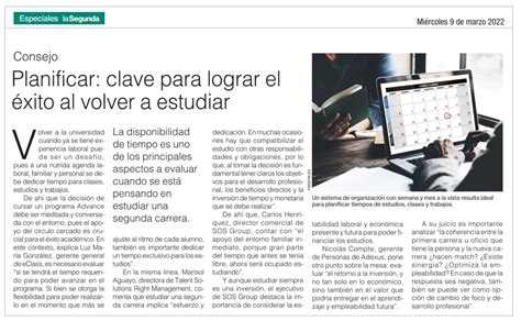 Planificar Clave Para Lograr El éxito Al Volver A Clases Sos Group