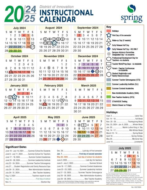 Spring Independent School District Calendar 2024 2025