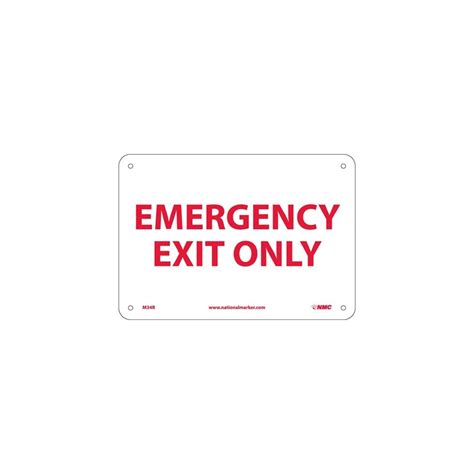 Accuformnmc Mext Safety Sign Emergency Exit Only English