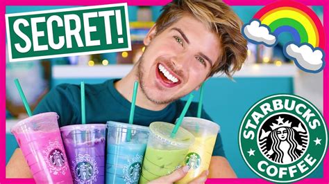 Tasting Starbucks Secret Menu Rainbow Drinks Youtube