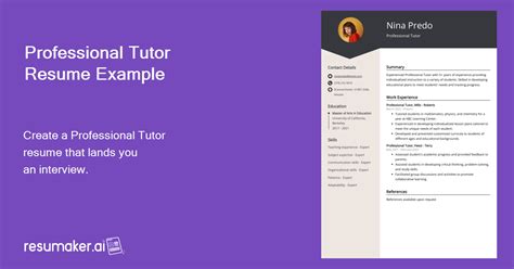 Professional Tutor Resume Examples Template Tips