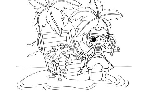 Coloriage l île aux trésors du pirate