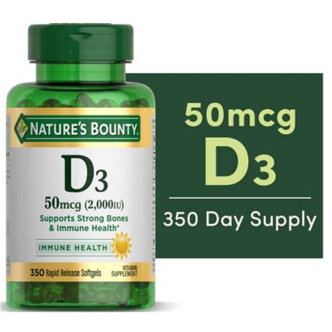 Nature S Bounty Vitamin D3 Softgels 50 Mcg 350 Ct QFC