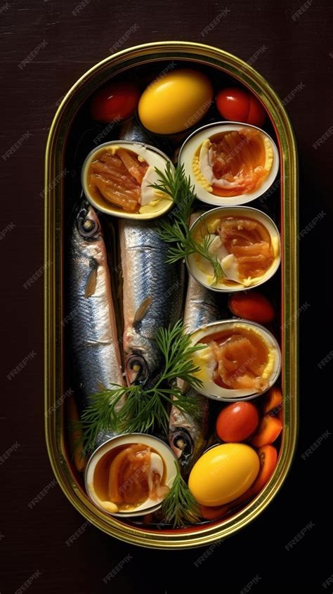 Premium AI Image | Canned sardines Sea fish sardine can