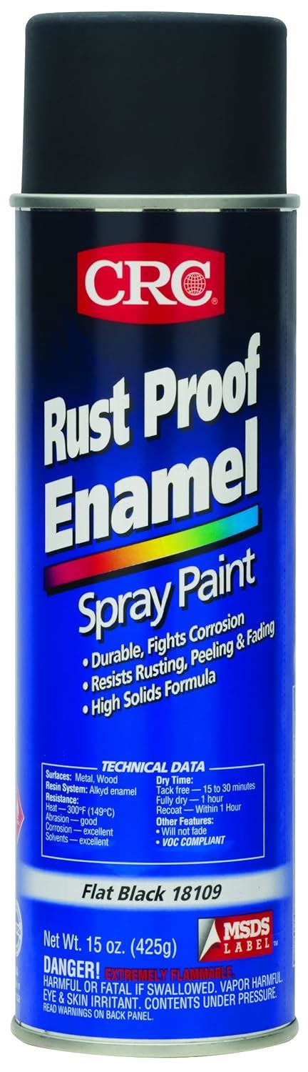 Crc Rust Proof Enamel Spray Paint Oz Aerosol Can Flat Black