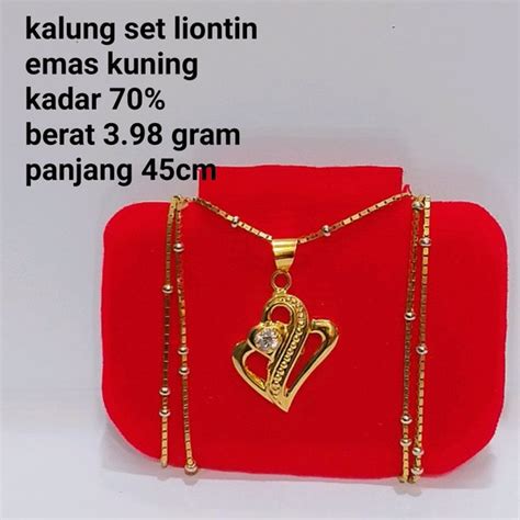 Jual Kalung Emas Kuning Kadar Persen Jedar Love Di Lapak Toko Emas