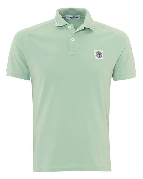 Lyst - Stone Island Mint Compass Logo Polo, Green Chest Logo Polo Shirt in Green for Men