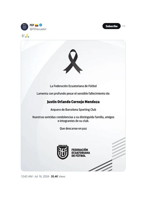 Conmoción En El Fútbol Barcelona De Ecuador Confirmó La Muerte De Su