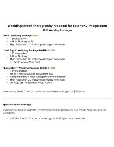 Event Photography Proposal - 10+ Examples, How to Write, PDF