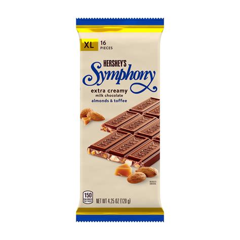 Hersheys Symphony Milk Chocolate Almonds And Toffee Xl Candy 425