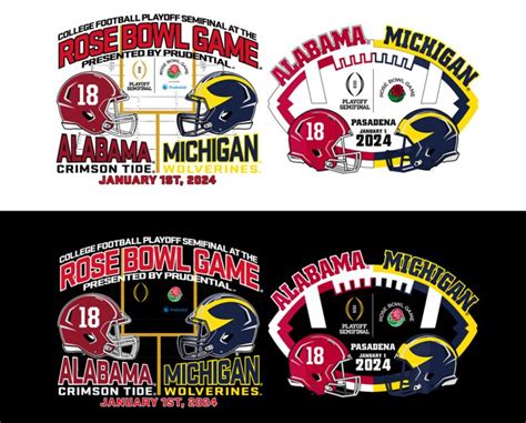 Michigan V Alabama Rose Bowl 2023-2024 Png CFP Semi Football PNG - Etsy