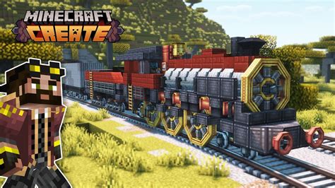 I Built A Huge Freight Train In Minecraft Create Mod Youtube