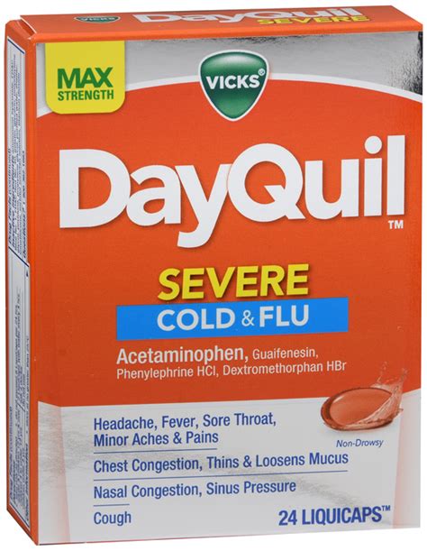 Dayquil Severe Cold Flu Liquid Cap 24 Ct