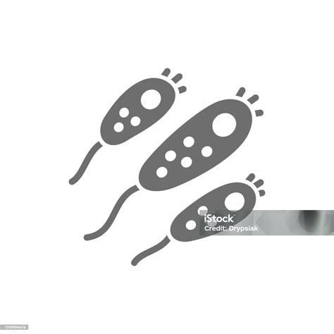 Probiotic Bacteria Germ Grey Icon Isolated On White Background Stock