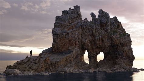 ArtStation - Large Coastal Cliff Formation PBR Scan 02 & Highpoly ...