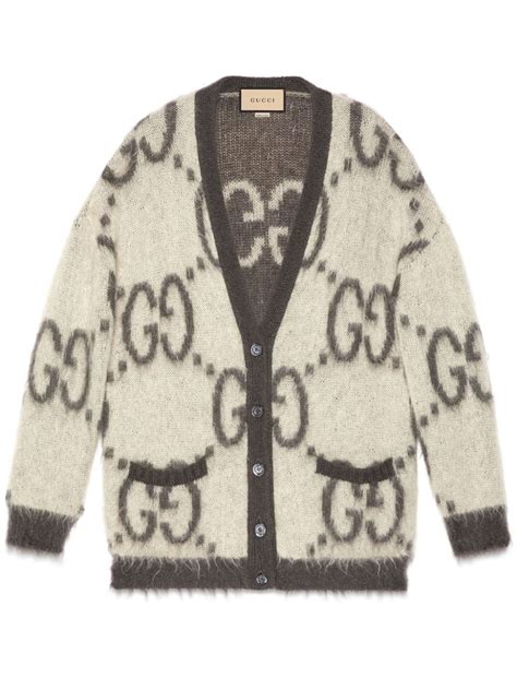 Gucci GG Jacquard Reversible Mohair Cardigan Farfetch