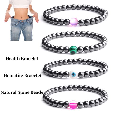 Hematite Bracelet 6mm Beads Weight Loss Magnetic Therapy Health Black