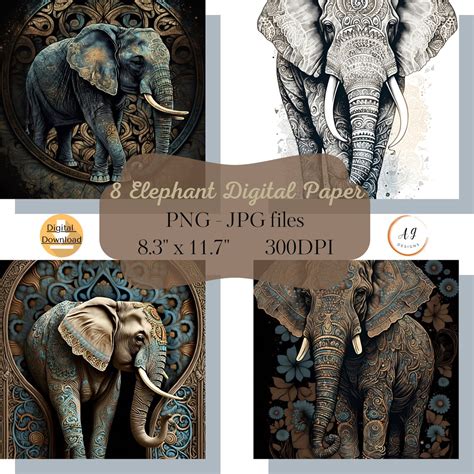 8 Elephant Wallpaper, Elephant Mandala, Elephant Paper, Elephant Art ...