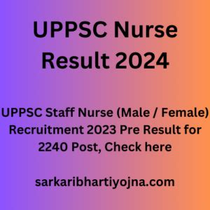 Uppsc Nurse Result Uppsc Staff Nurse Male Female Recruitment