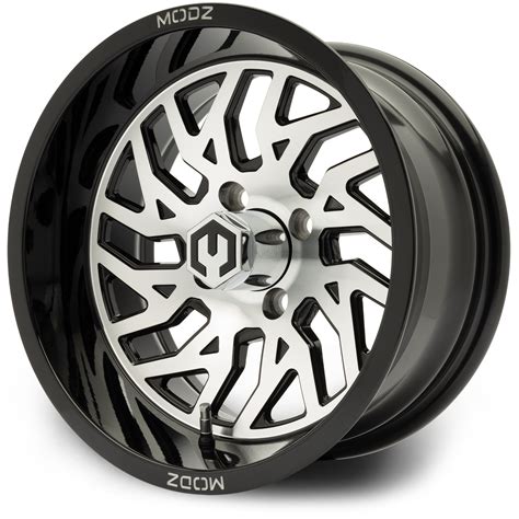 Modz® 14 Carnage Machined Black Golf Cart Wheel