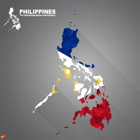 Philippines Flag And Map Background