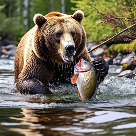 Brown bear caught a fish in Kamchatka by Фабрика Сувениров город Анапа ...