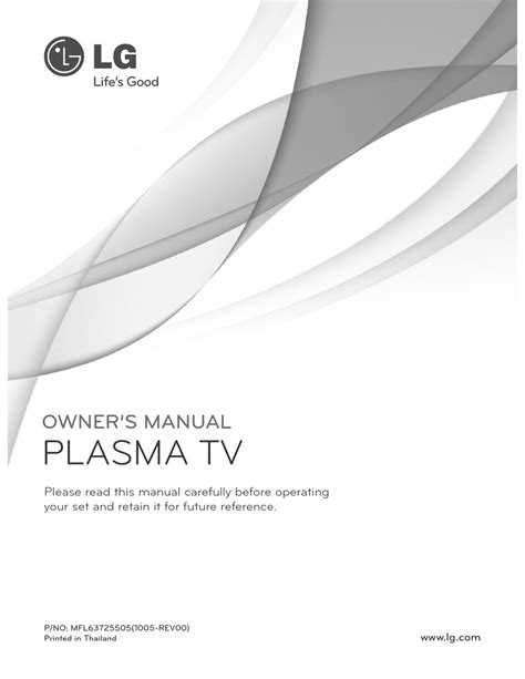 LG PLASMA TV OWNER'S MANUAL Pdf Download | ManualsLib