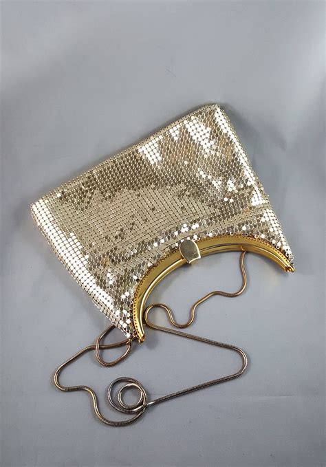 Magnificent Vintage 1950 S Gold MESH Evening Bag Purse