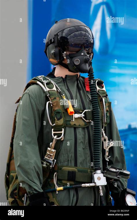 Military pilot pressure suit, partial pressure suit, pilot helmet ...