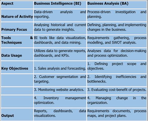 Differences Between Business Intelligence And Business Analytics