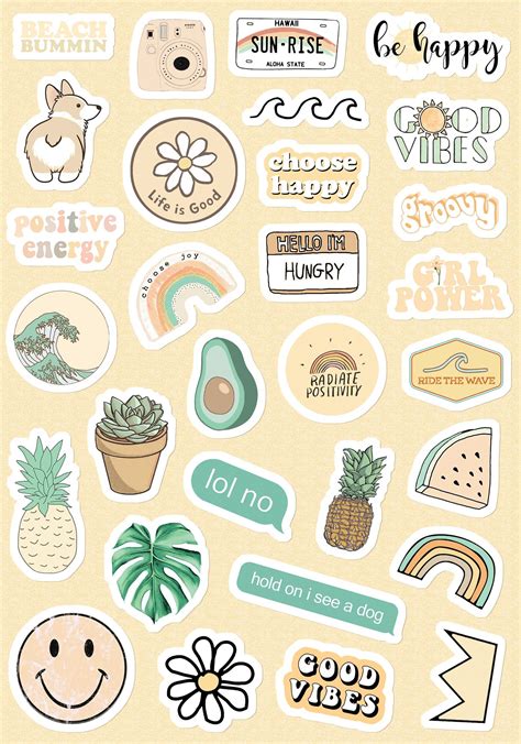 Small And Large Aesthetic Stickers For Phone Case 11 Inc Etsy Stickers