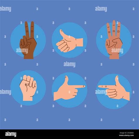 Six Hands Human Gestures Stock Vector Image And Art Alamy