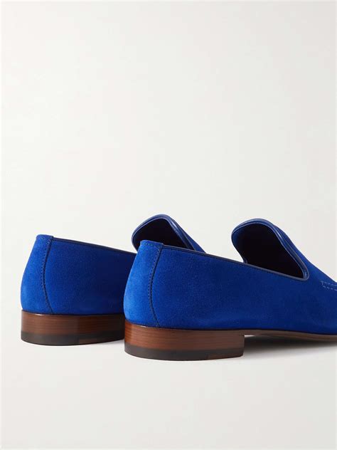 Blue Truro Suede Loafers MANOLO BLAHNIK MR PORTER