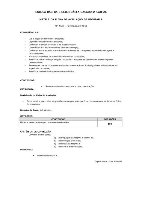 Pdf Matriz Da Ficha De Avalia O Fev Dokumen Tips